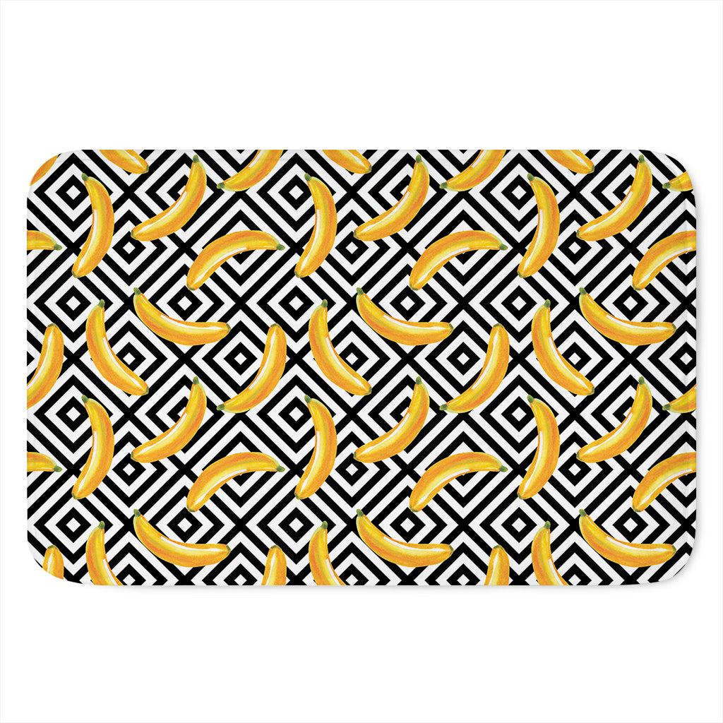 Black And White Geometric Banana Print Indoor Door Mat