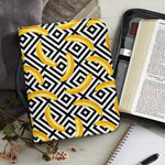 Black And White Geometric Banana Print Leather Bible Cover