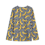 Black And White Geometric Banana Print Long Sleeve Short Coat