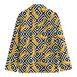 Black And White Geometric Banana Print Men's Blazer