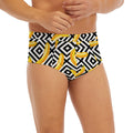 Black And White Geometric Banana Print Men's Briefs