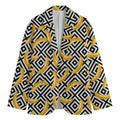 Black And White Geometric Banana Print Men's Cotton Blazer