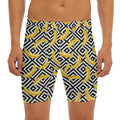 Black And White Geometric Banana Print Men's Long Boxer Briefs