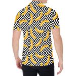 Black And White Geometric Banana Print Men's Shirt