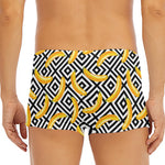 Black And White Geometric Banana Print Men's Short Boxer Briefs