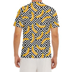 Black And White Geometric Banana Print Men's Short Sleeve Rash Guard