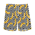 Black And White Geometric Banana Print Men's Athletic Shorts