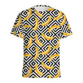 Black And White Geometric Banana Print Men's Athletic T-Shirt
