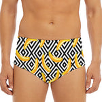 Black And White Geometric Banana Print Men's Triangle Swim Briefs