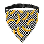 Black And White Geometric Banana Print Over The Collar Dog Bandana