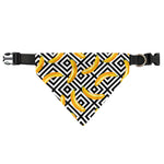 Black And White Geometric Banana Print Over The Collar Dog Bandana