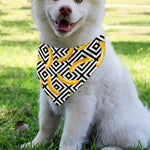 Black And White Geometric Banana Print Over The Collar Dog Bandana
