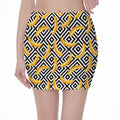 Black And White Geometric Banana Print Pencil Mini Skirt