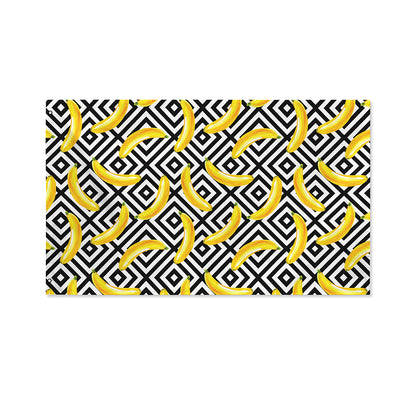 Black And White Geometric Banana Print Polyester Flag