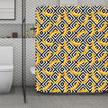 Black And White Geometric Banana Print Polyester Shower Curtain
