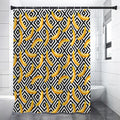 Black And White Geometric Banana Print Premium Shower Curtain