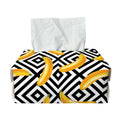 Black And White Geometric Banana Print Rectangle Tissue Box Cover