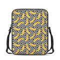 Black And White Geometric Banana Print Rectangular Crossbody Bag