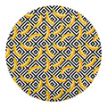 Black And White Geometric Banana Print Round Blanket