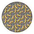 Black And White Geometric Banana Print Round Floor Mat