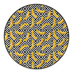 Black And White Geometric Banana Print Round Floor Mat