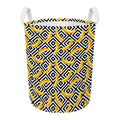 Black And White Geometric Banana Print Round Laundry Basket