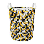Black And White Geometric Banana Print Round Laundry Basket