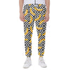 Black And White Geometric Banana Print Scuba Joggers