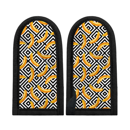 Black And White Geometric Banana Print Skillet Handle Cover