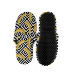 Black And White Geometric Banana Print Slippers