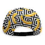 Black And White Geometric Banana Print Snapback Cap
