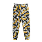 Black And White Geometric Banana Print Sweatpants