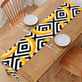 Black And White Geometric Banana Print Table Runner