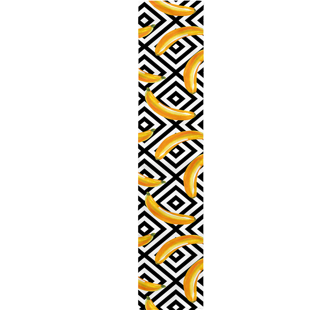 Black And White Geometric Banana Print Table Runner