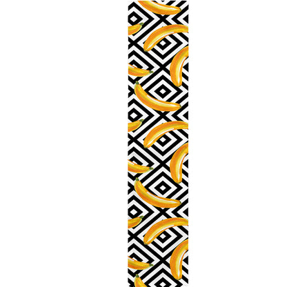 Black And White Geometric Banana Print Table Runner