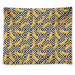 Black And White Geometric Banana Print Tapestry