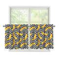 Black And White Geometric Banana Print Tier Curtains