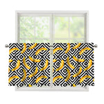 Black And White Geometric Banana Print Tier Curtains