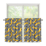 Black And White Geometric Banana Print Tier Curtains
