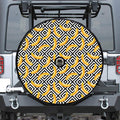 Black And White Geometric Banana Print Tire Cover With Camera Hole