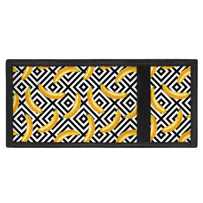 Black And White Geometric Banana Print Trifold Wallet