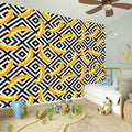 Black And White Geometric Banana Print Wall Sticker