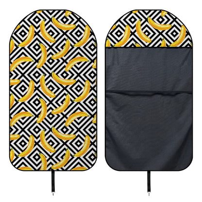 Black And White Geometric Banana Print Waterproof Car Seat Cover