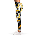 Black And White Geometric Banana Print Women's Leggings