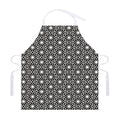 Black And White Geometric Floral Print Adjustable Apron