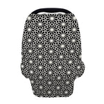 Black And White Geometric Floral Print Baby Seat Cover