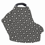 Black And White Geometric Floral Print Baby Seat Cover