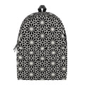 Black And White Geometric Floral Print School Backpack