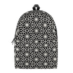 Black And White Geometric Floral Print Backpack