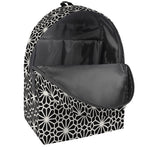 Black And White Geometric Floral Print Backpack